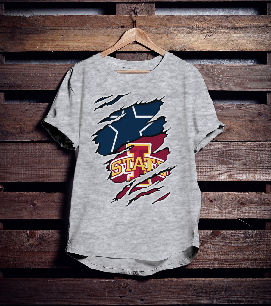 Ripped Dallas Star Iowa State Cyclones T-Shirt