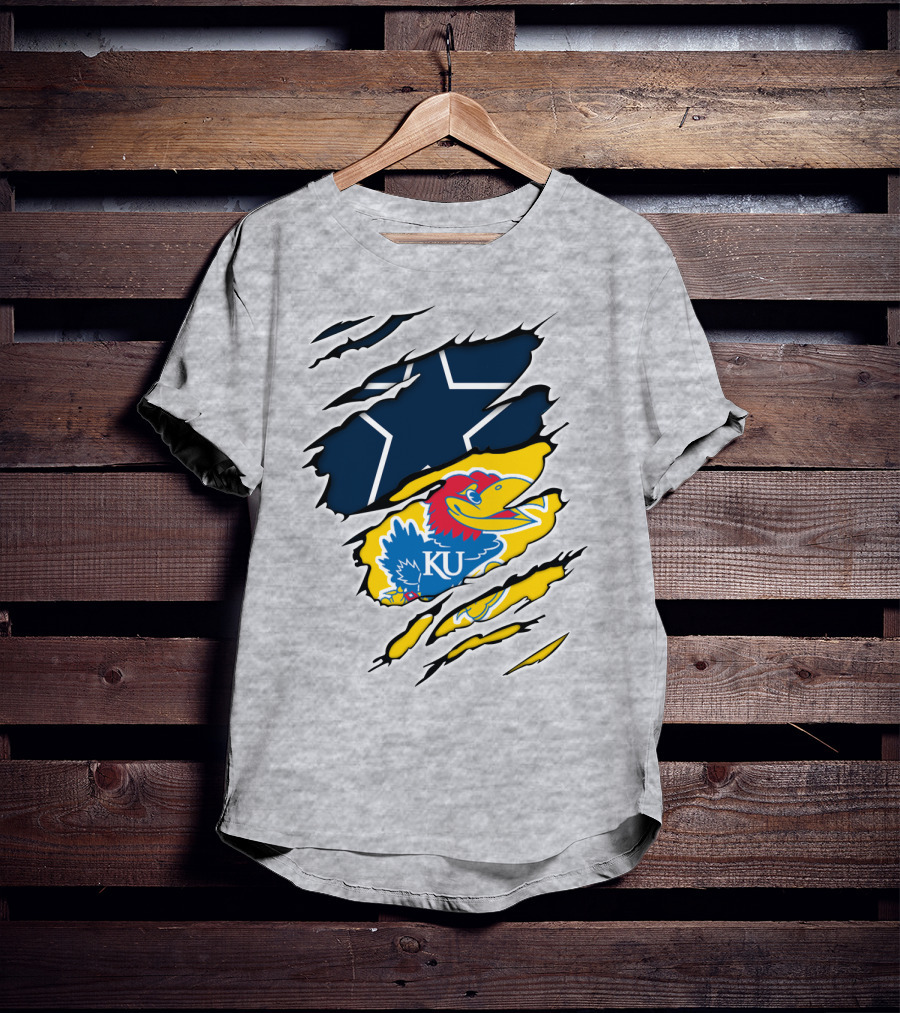 Dallas Cowboys Kansas Jayhawks Unique Blend T-Shirt