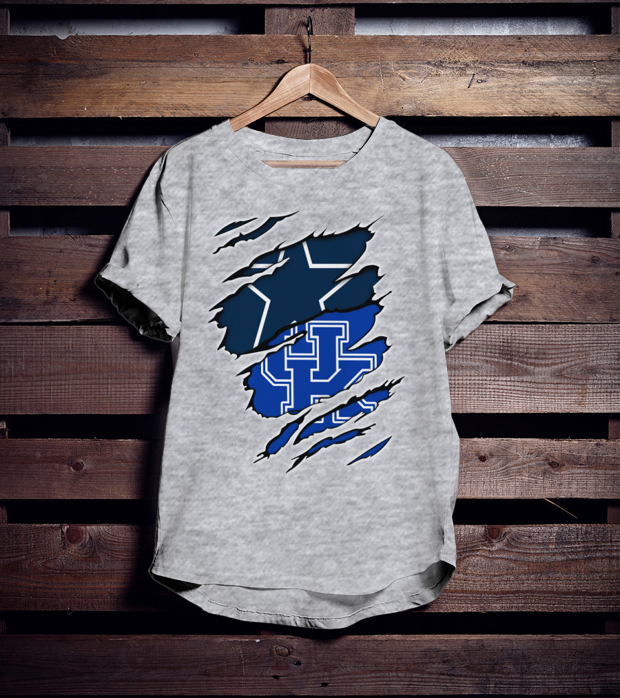 Dallas Cowboys Kentucky Wildcats Rip Effect T-Shirt