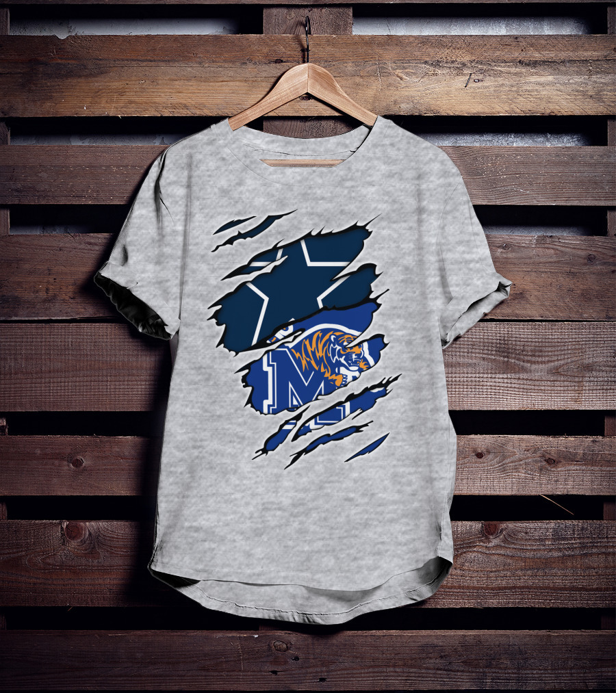 Dallas Cowboys Memphis Tigers Fan Crossover T-Shirt
