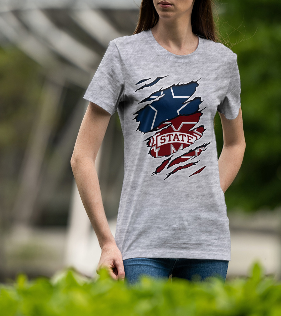 Dallas Stars And Mississippi State Cowboys Combo T-Shirt