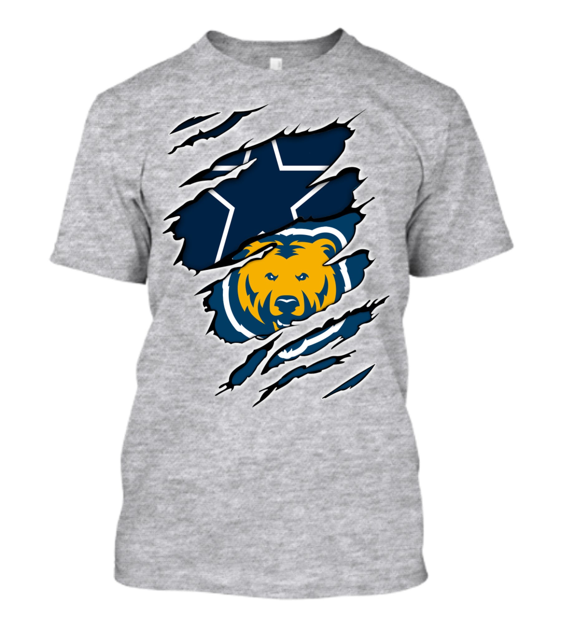 Cowboys Bears Cowboys Star And Bear Claw T-Shirt