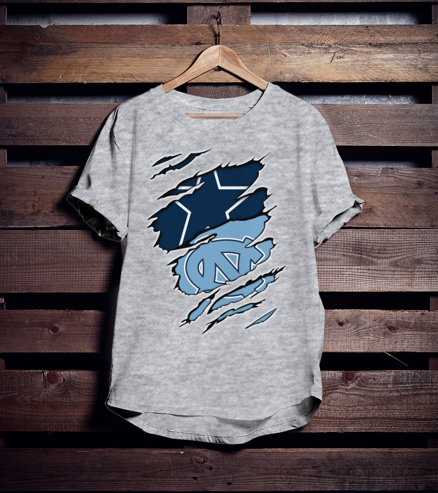 Cowboys Star Tar Heels Logo Dallas Carolina Fans T-Shirt