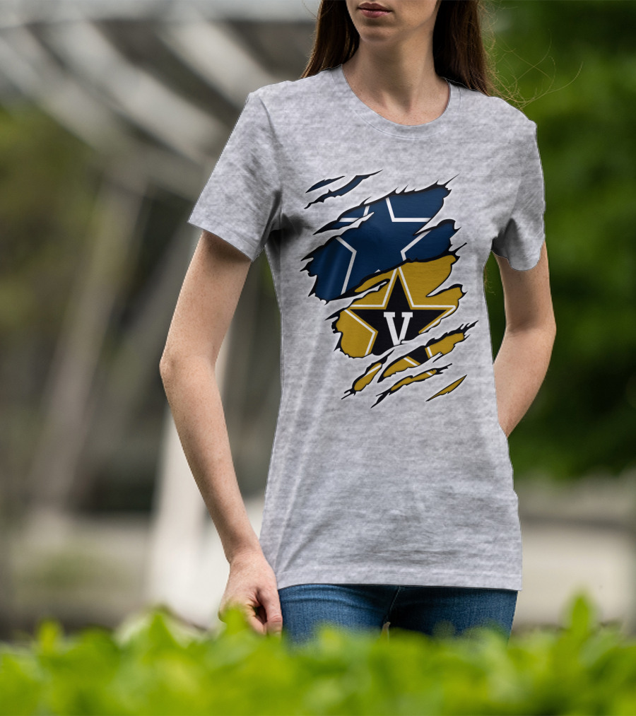 Cowboys Vanderbilt Star Double Logo Tear T-Shirt