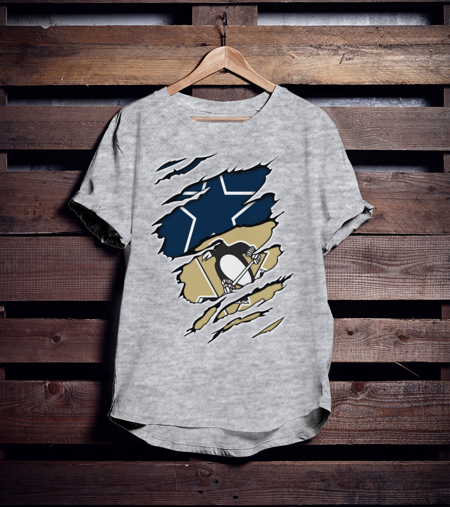 Cowboys Penguins Dallas Pittsburgh Fan T-Shirt