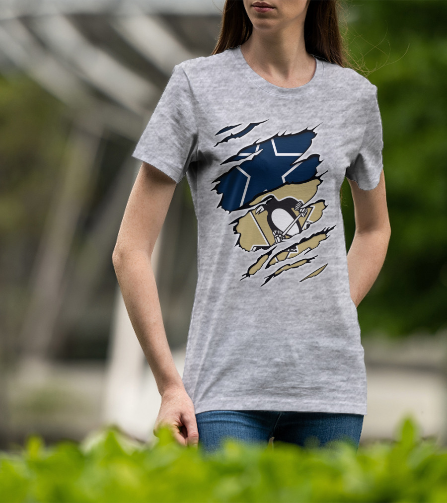 Cowboys Penguins Dallas Pittsburgh Fan T-Shirt