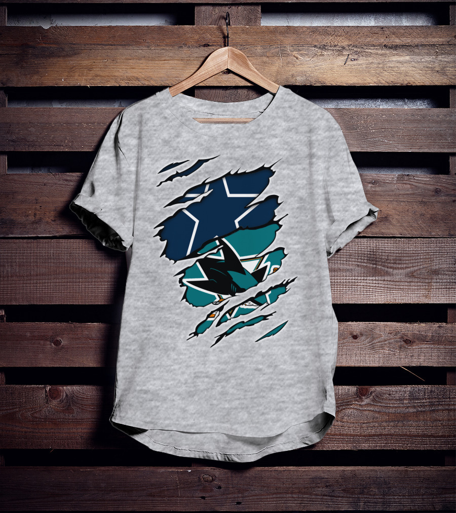 Dallas Cowboys San Jose Sharks Fan Crossover T-Shirt
