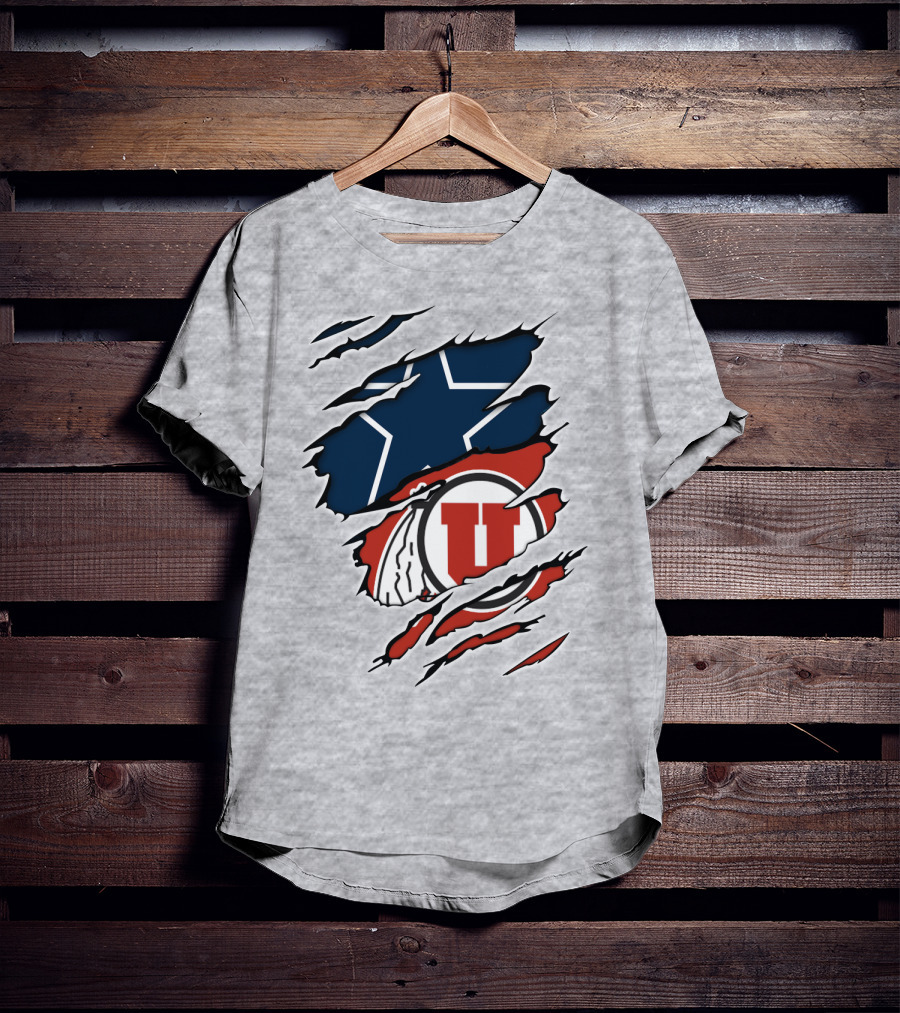 Cowboys Utah Utes Star Claw Rip T-Shirt