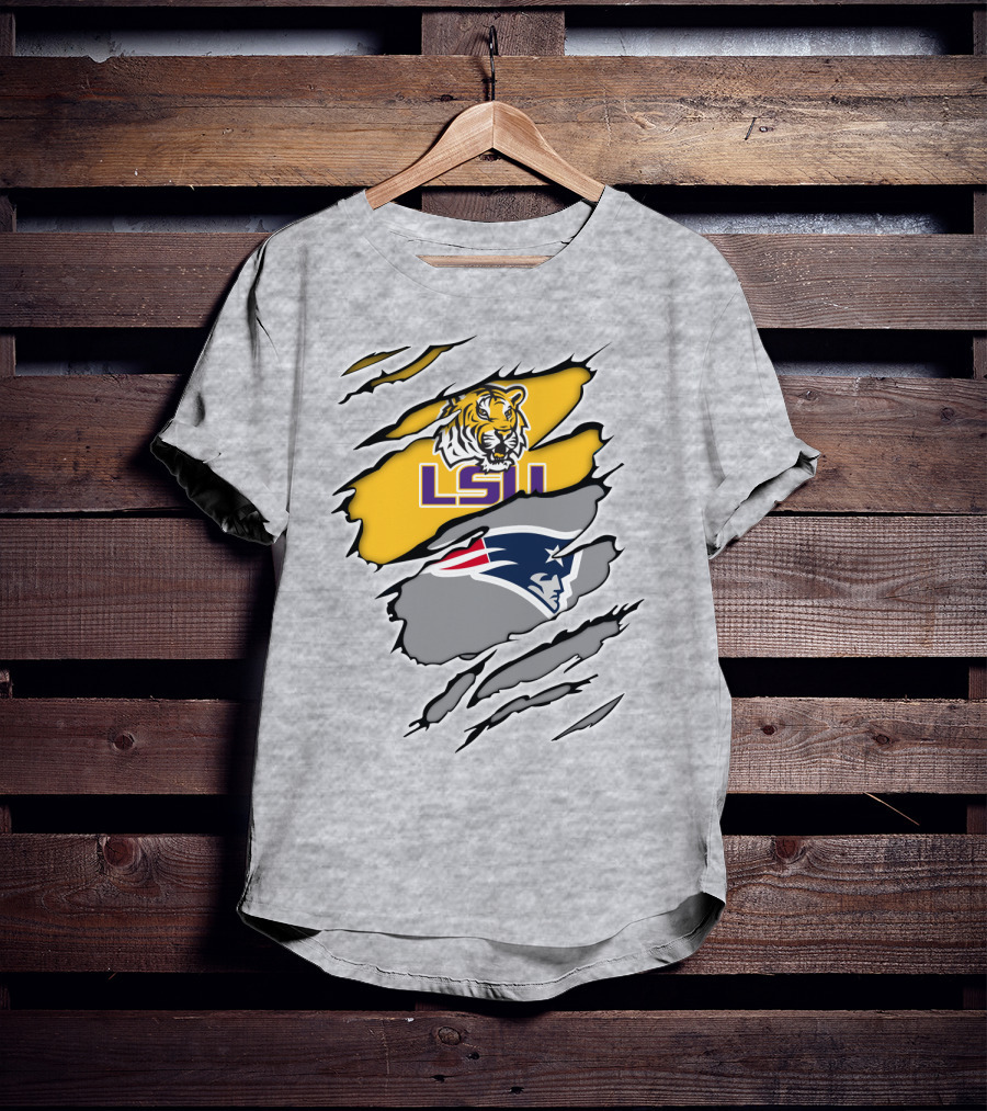 LSU Tigers Patriots Crossover Claw Marks T-Shirt