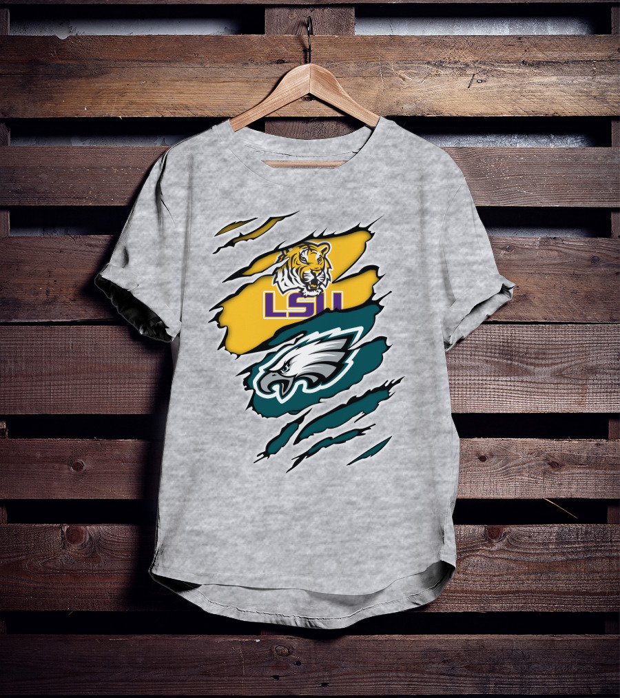 LSU Eagles Tiger And Eagle Scratch T-Shirt