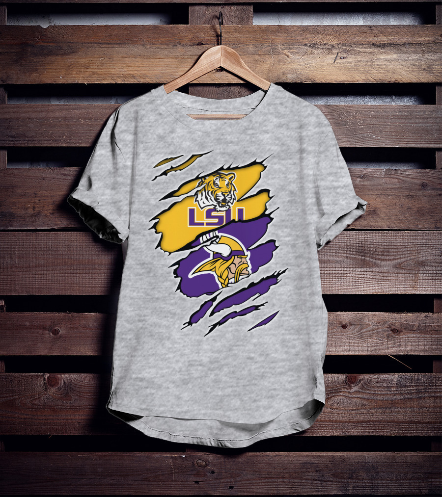 LSU Tigers Vikings Ripped T-Shirt