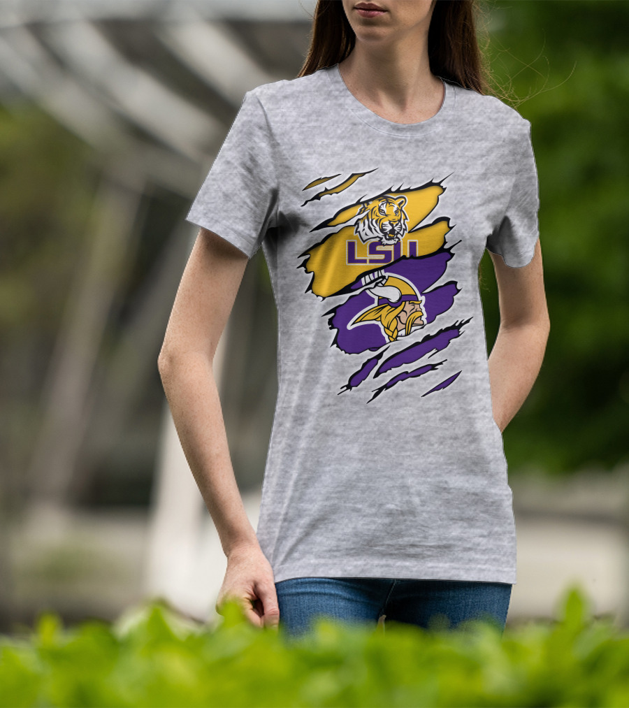 LSU Tigers Vikings Ripped T-Shirt