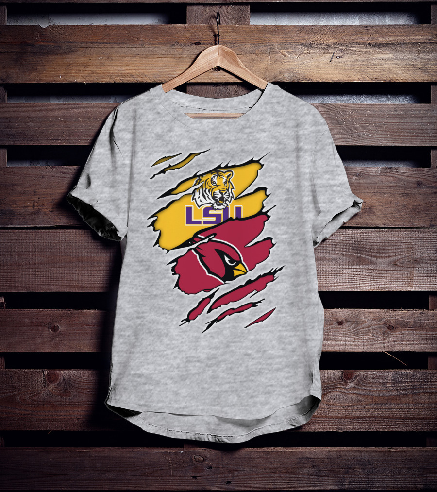 LSU Tigers Cardinals Claw Marks T-Shirt