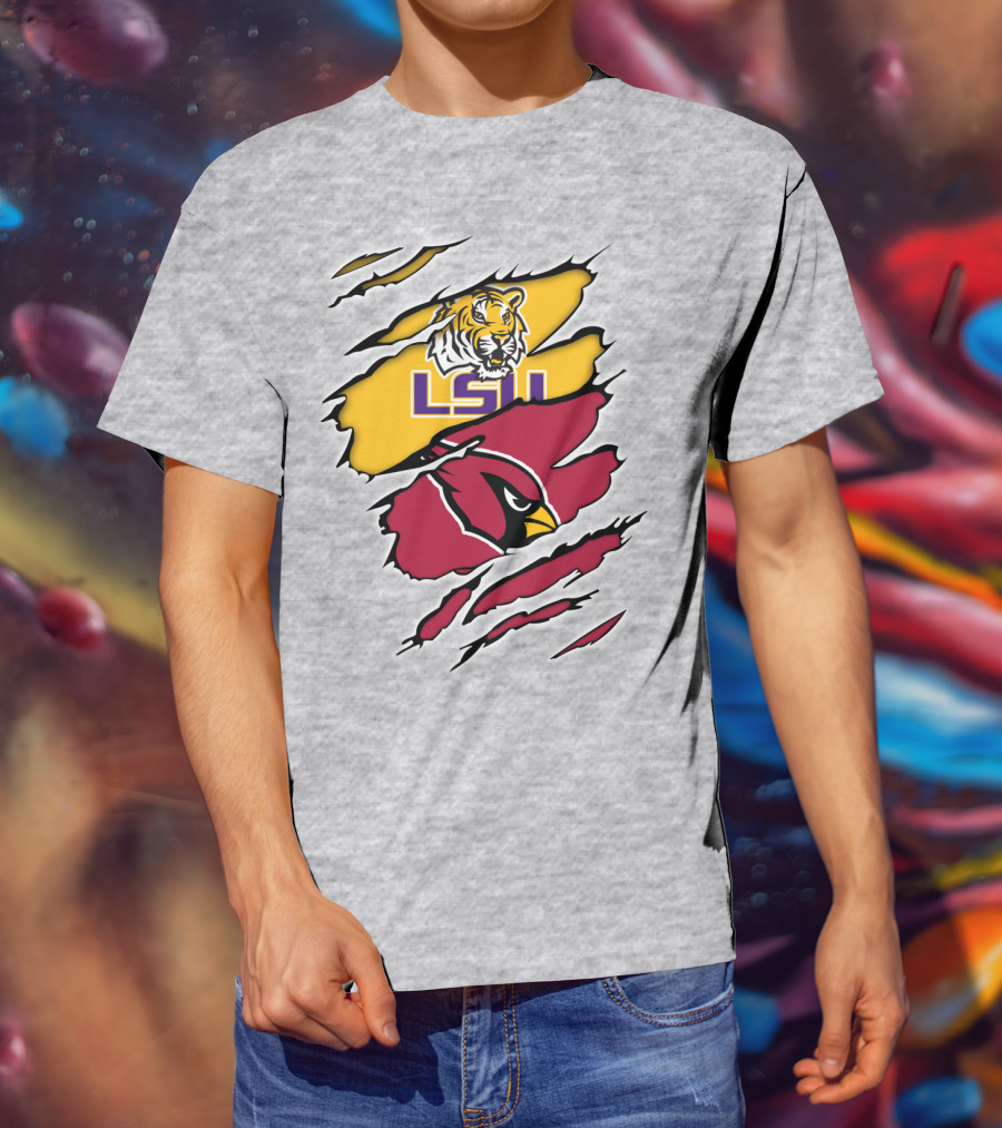 LSU Tigers Cardinals Claw Marks T-Shirt