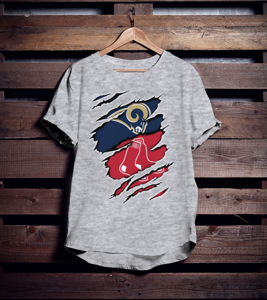 Rams Redsox Logos Fusion T-Shirt