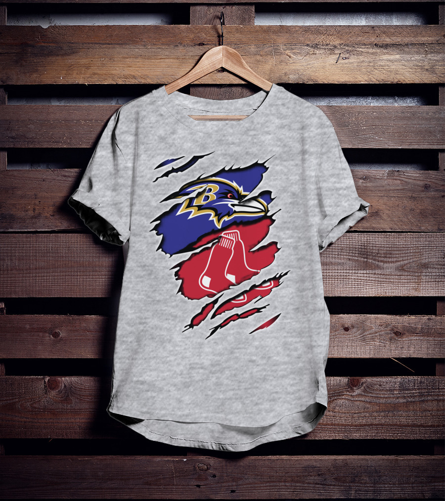 Ravens Redsox Ravens Redsox Baltimore New England T-Shirt