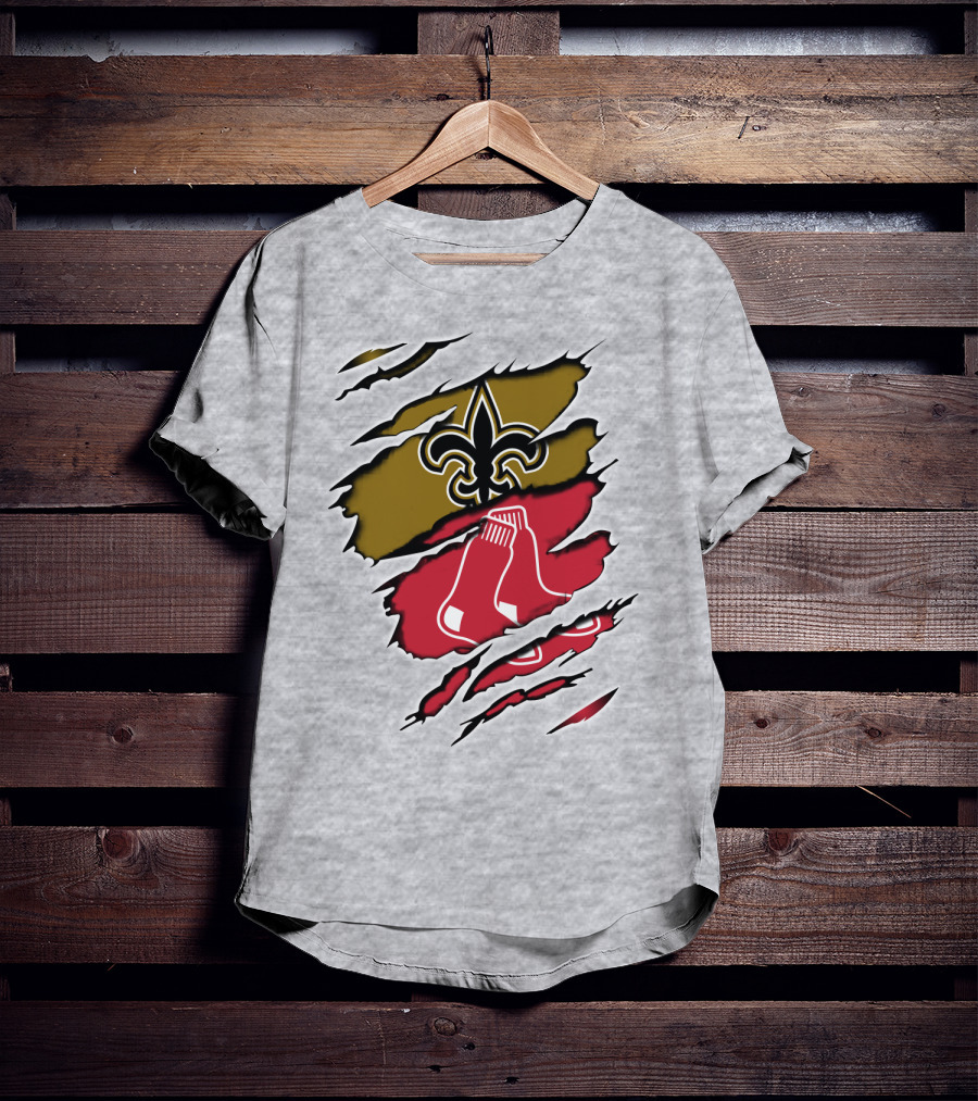 Saints Redsox Fleur-de-Lis And Red Socks Inspired T-Shirt