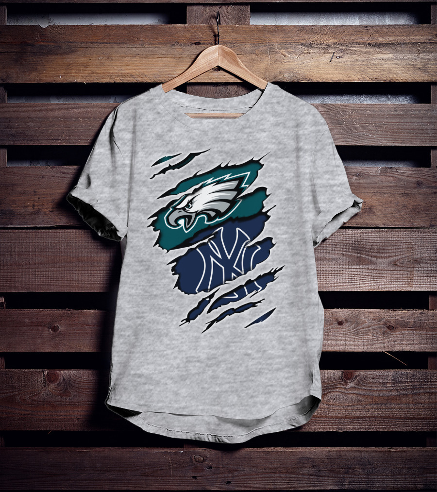 Eagles Yankees Fusion Ripped T-Shirt
