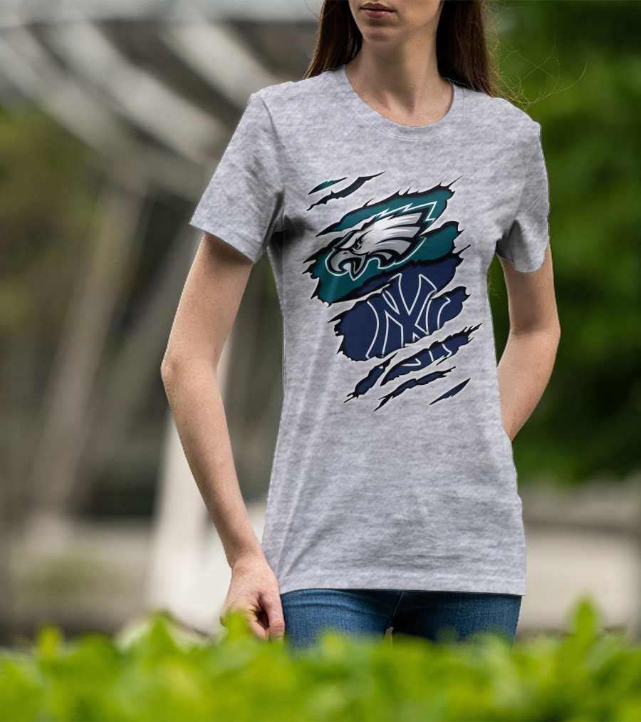 Eagles Yankees Fusion Ripped T-Shirt