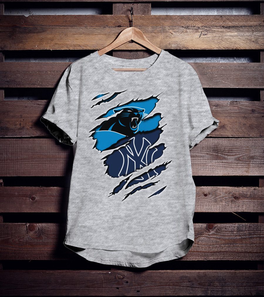 Panthers Yankees Claw Scratch Sports Fusion T-Shirt