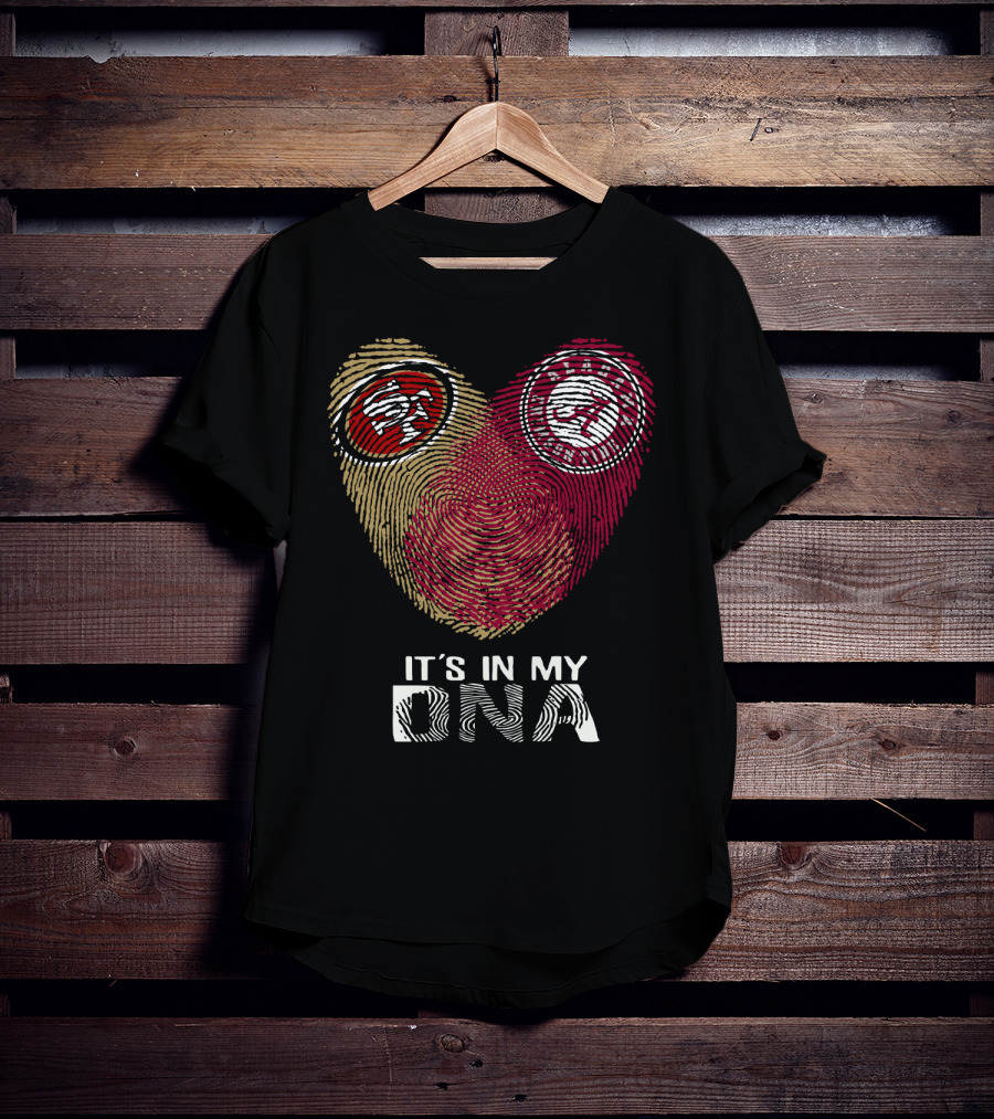 49Ers Alabama It's In My DNA Fingerprint Heart T-Shirt