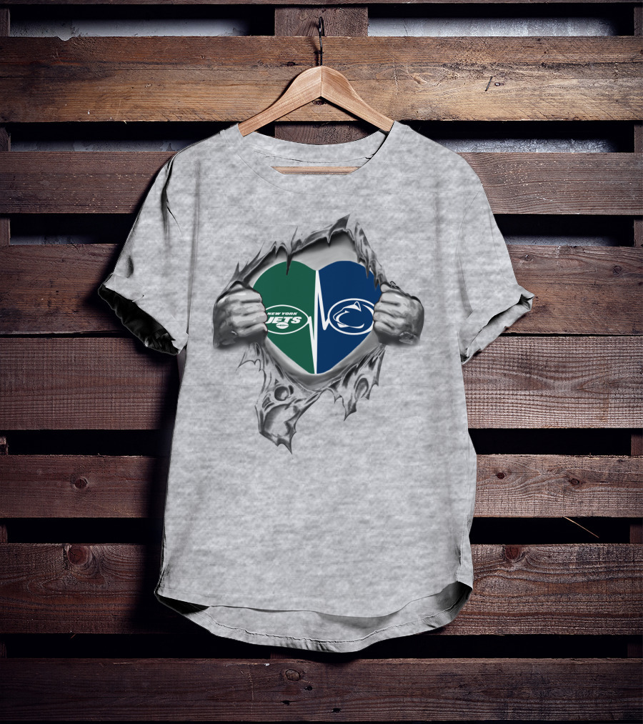 New York Jets Penn State Heart T-Shirt