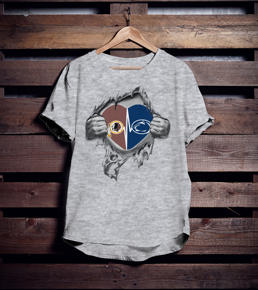 Redskins Penn State Heartbeat Rivalry Fan Pride T-Shirt
