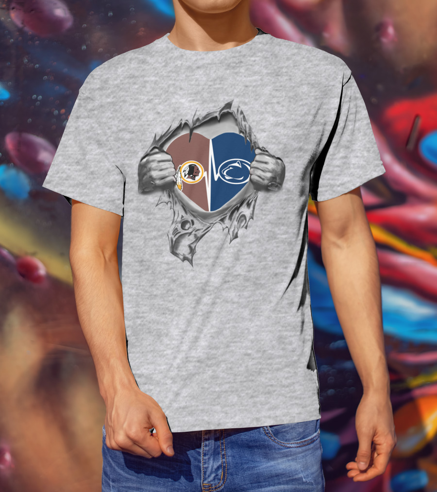 Redskins Penn State Heartbeat Rivalry Fan Pride T-Shirt