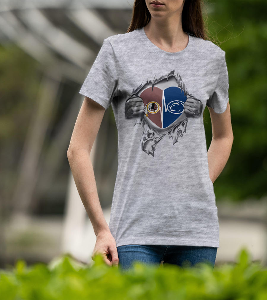 Redskins Penn State Heartbeat Rivalry Fan Pride T-Shirt
