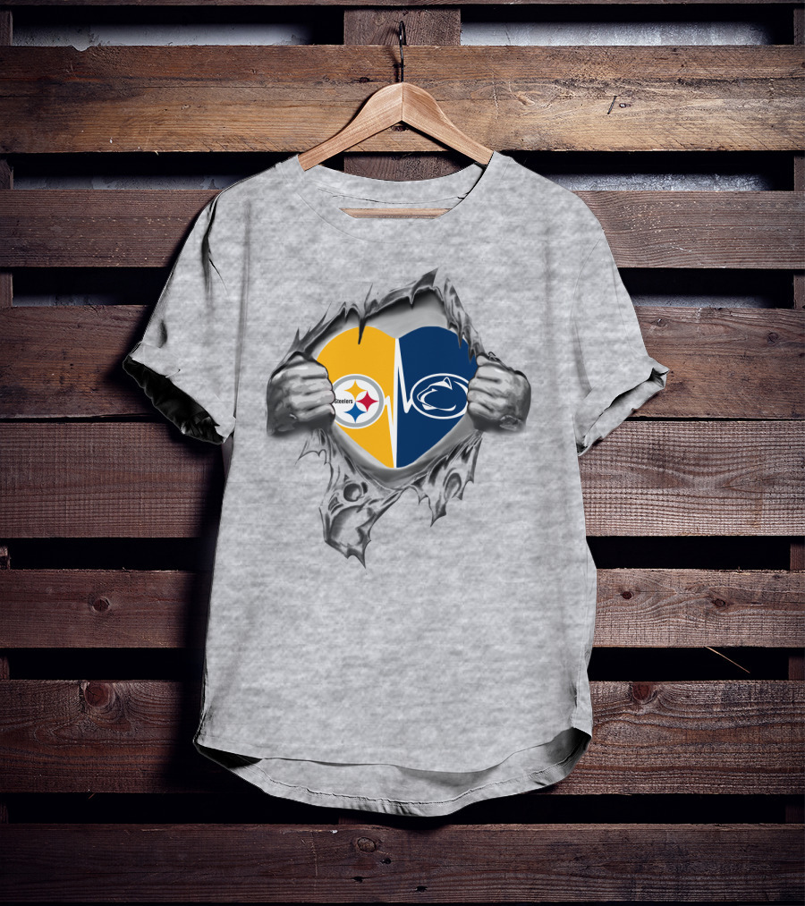 Steelers Penn State Heartbeat Pullover T-Shirt