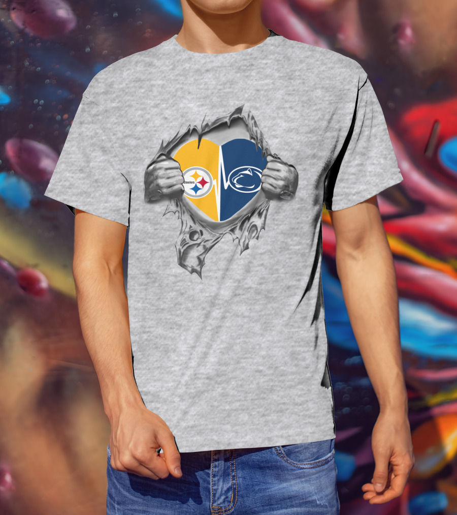 Steelers Penn State Heartbeat Pullover T-Shirt