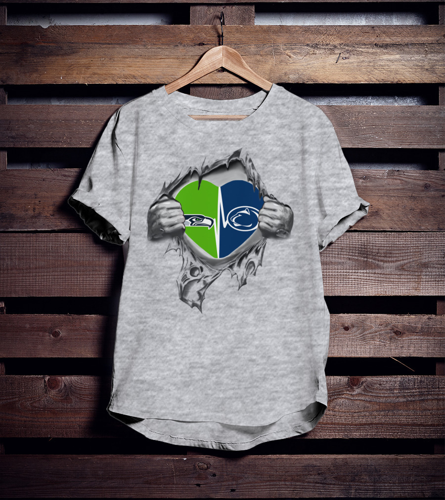Seahawks Penn State Heart Rip T-Shirt