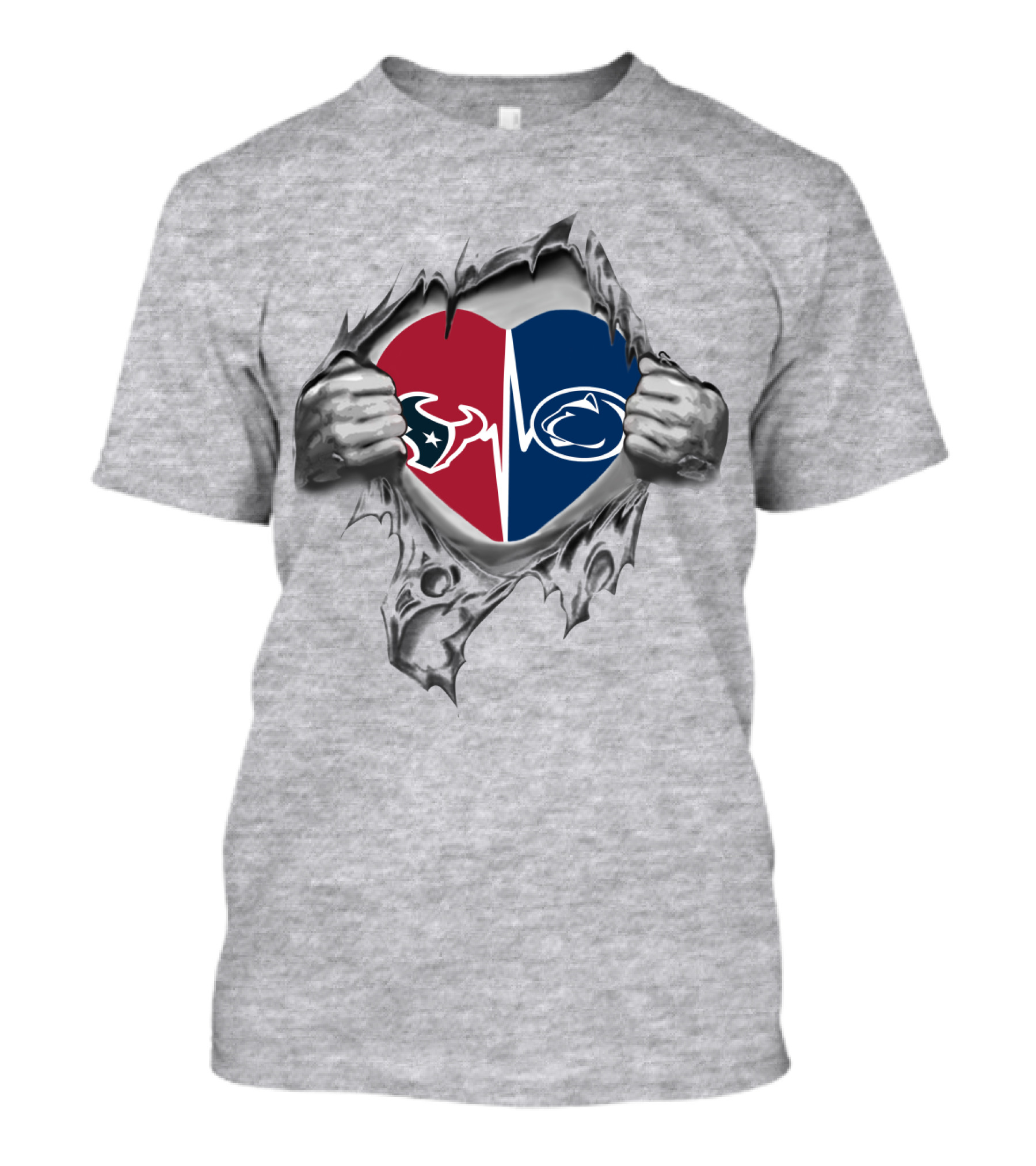 Texans And Penn State Heart T-Shirt