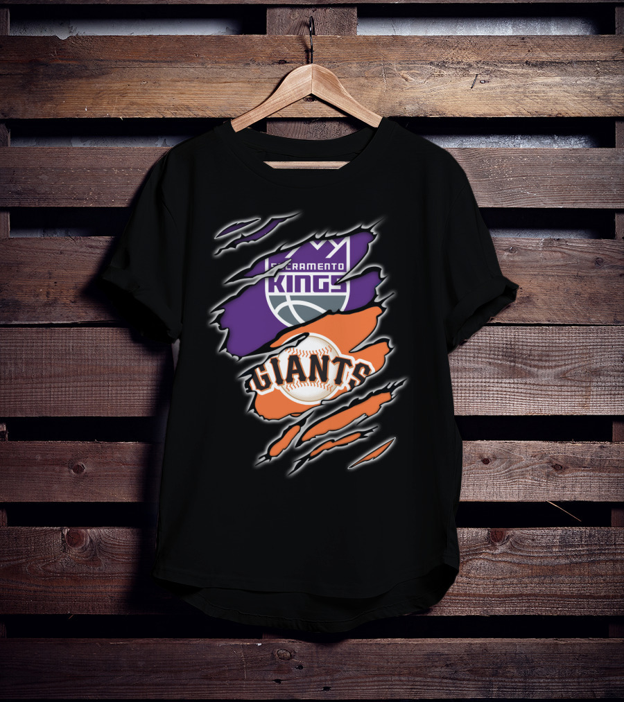 Sacramento Kings Giants Basketball Baseball Collaboration T-Shirt