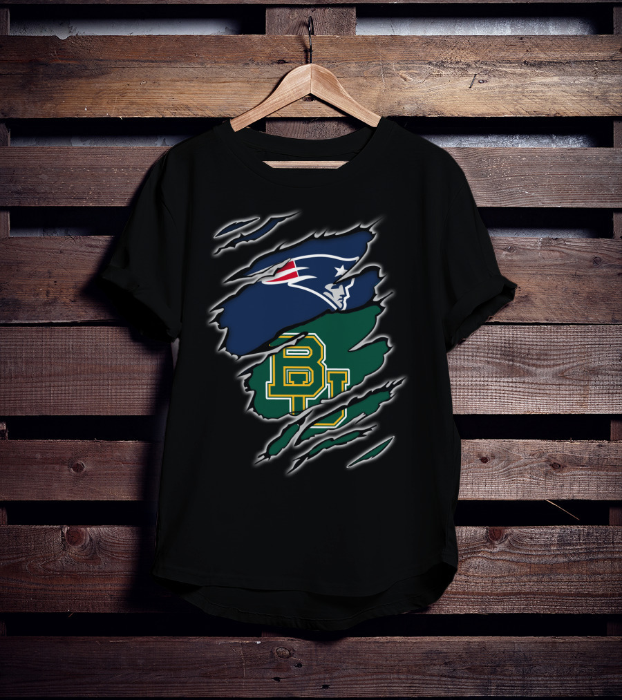 New England Patriots Baylor Bears Logo Fusion T-Shirt