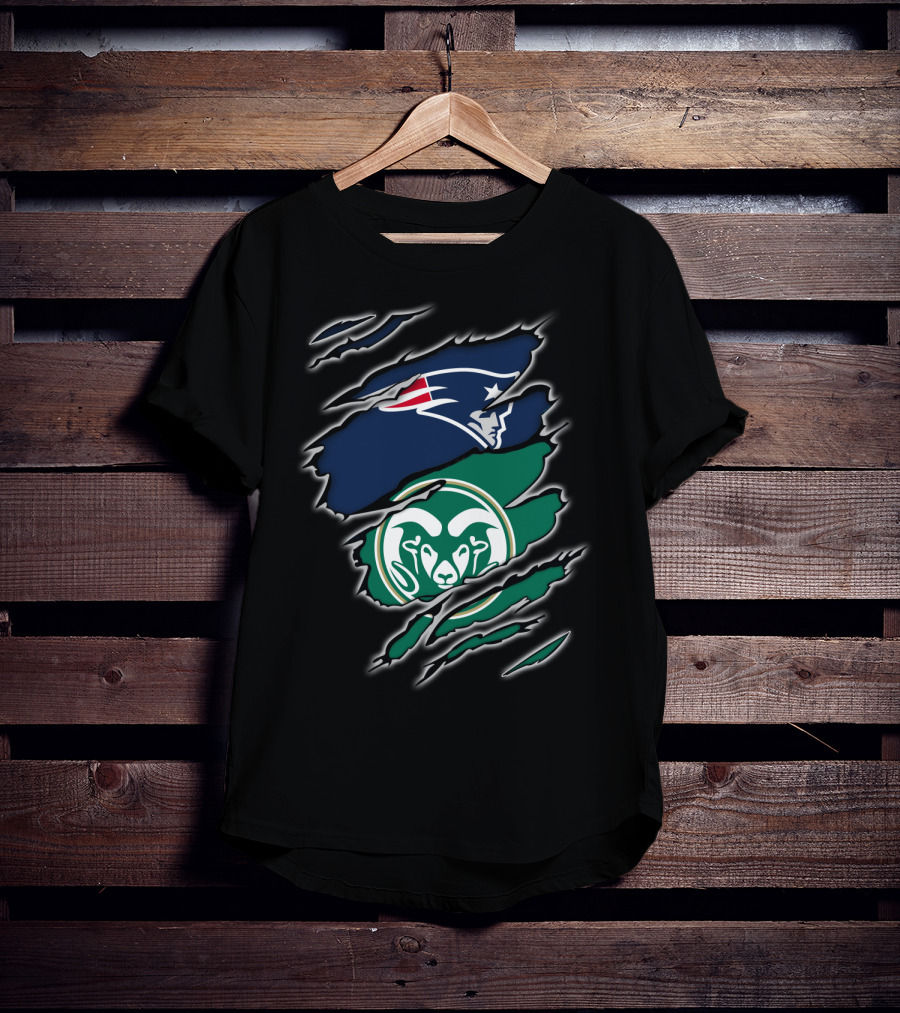 New England Patriots Colorado State Rams Claw T-Shirt
