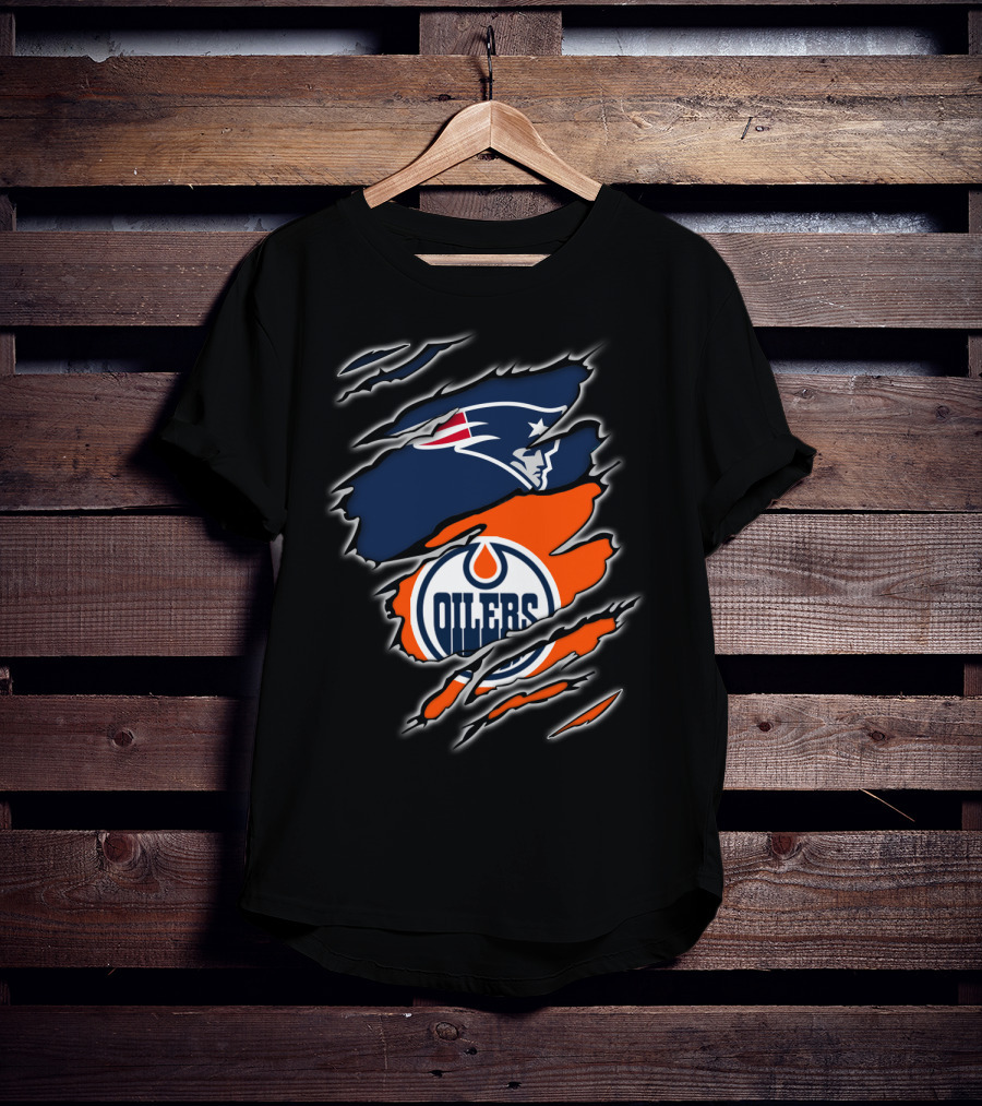 Patriots And Oilers Logo Mashup T-Shirt
