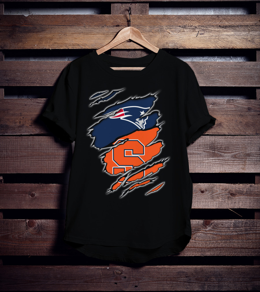 Patriots And Syracuse Torn T-Shirt