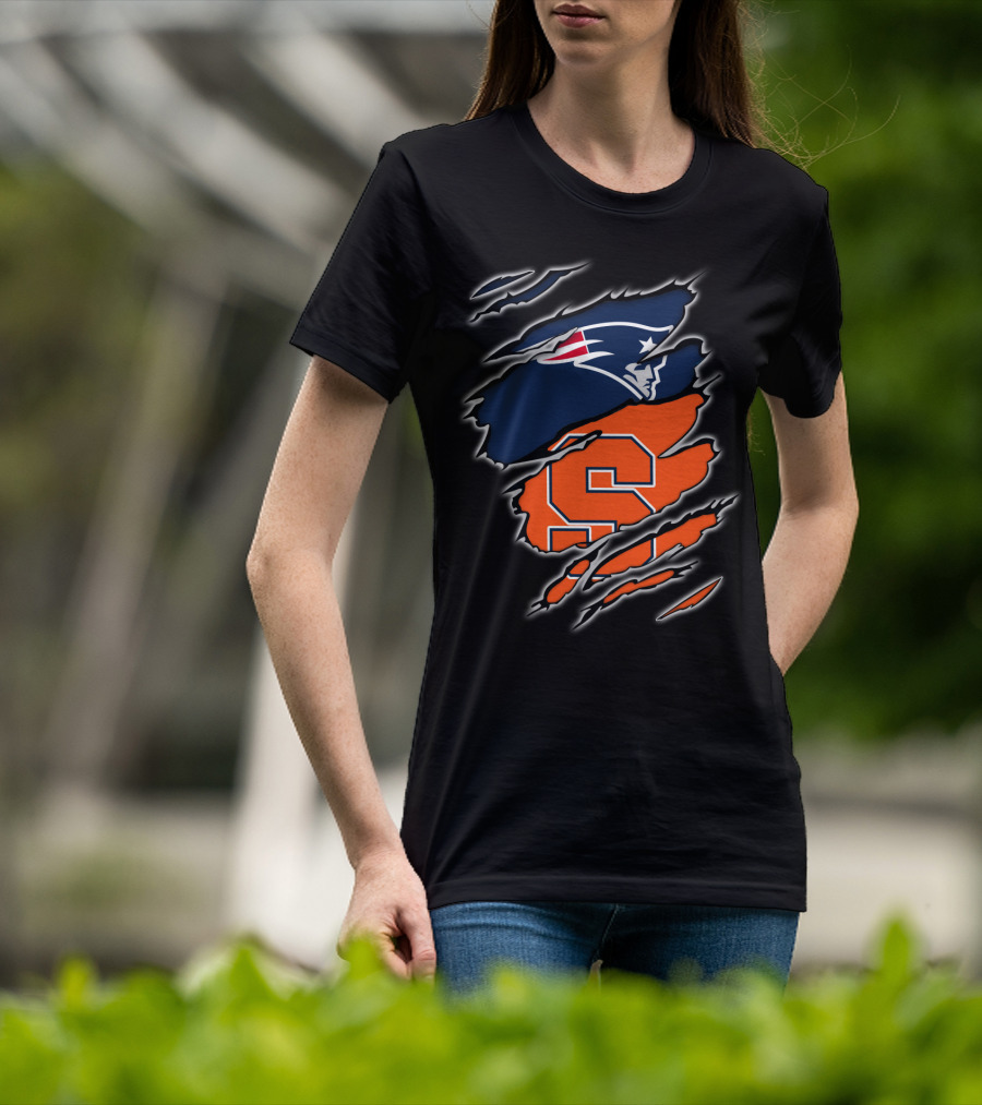 Patriots And Syracuse Torn T-Shirt