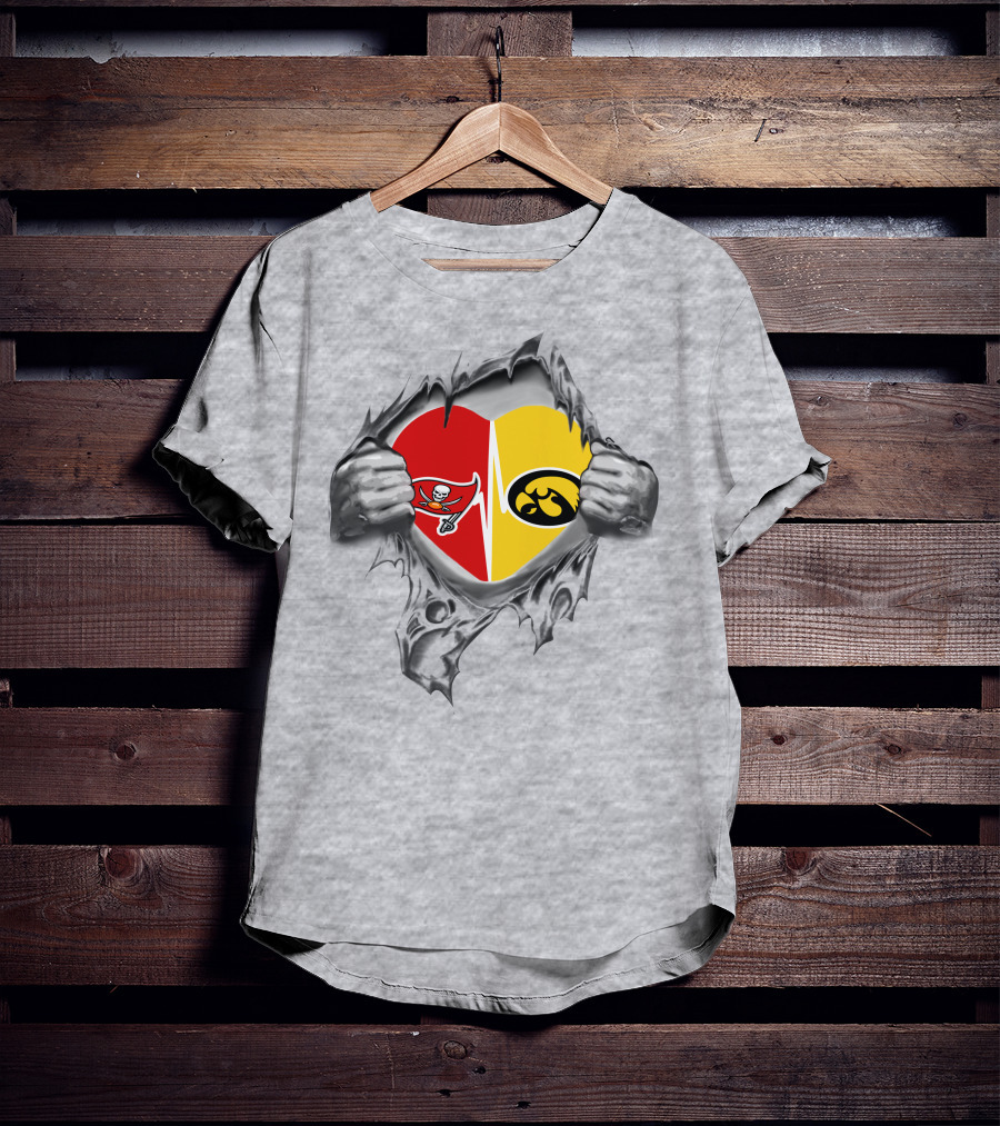 Hawkeyes Buccaneers Heart Passion Torn T-Shirt