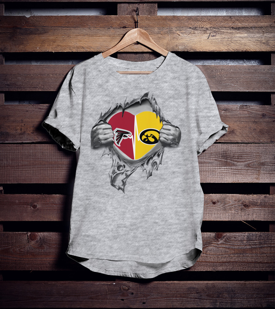 Hawkeyes Falcons Heart Rip T-Shirt