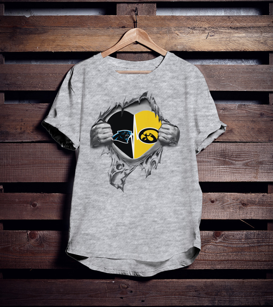 Hawkeyes Panthers Heart Inside Silver Claw Tear T-Shirt