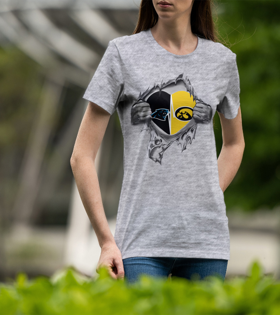 Hawkeyes Panthers Heart Inside Silver Claw Tear T-Shirt