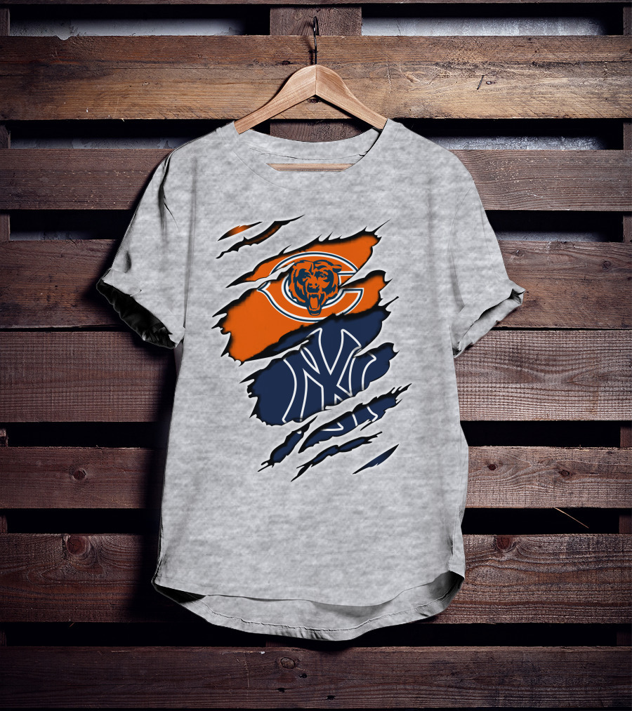 Bears Yankees Yankees Logos Combo T-Shirt
