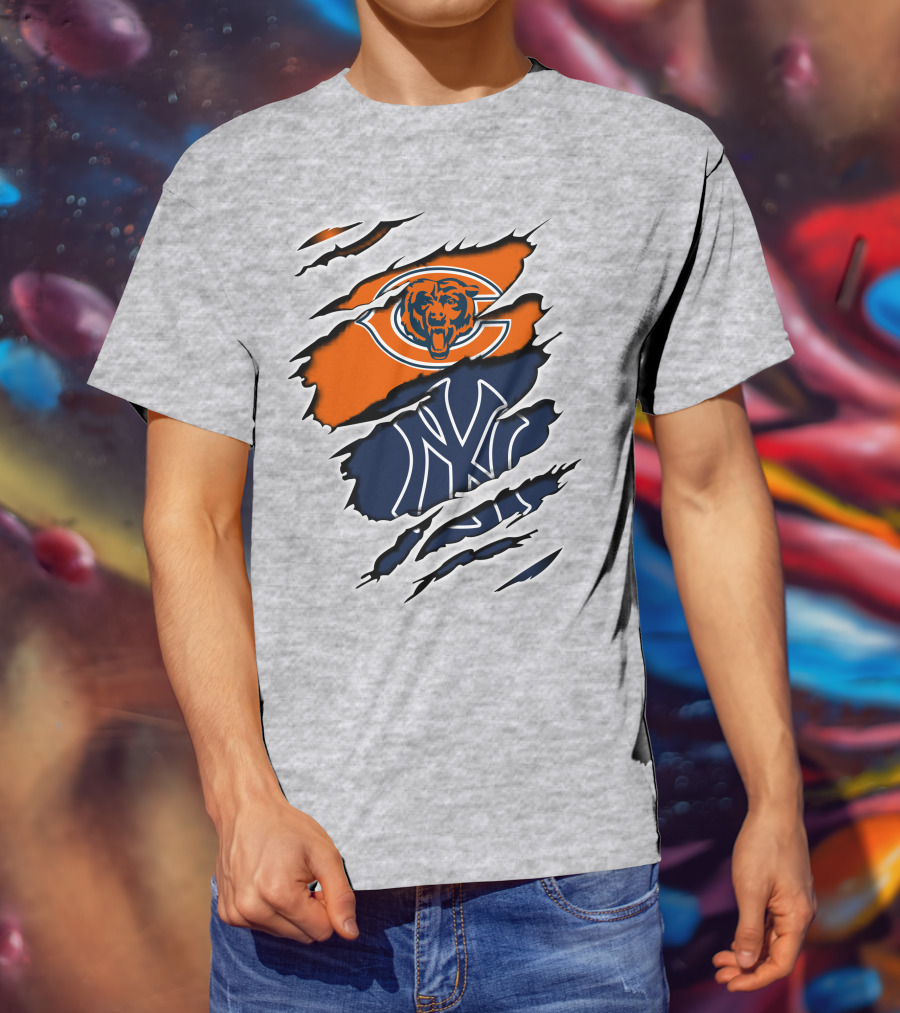 Bears Yankees Yankees Logos Combo T-Shirt