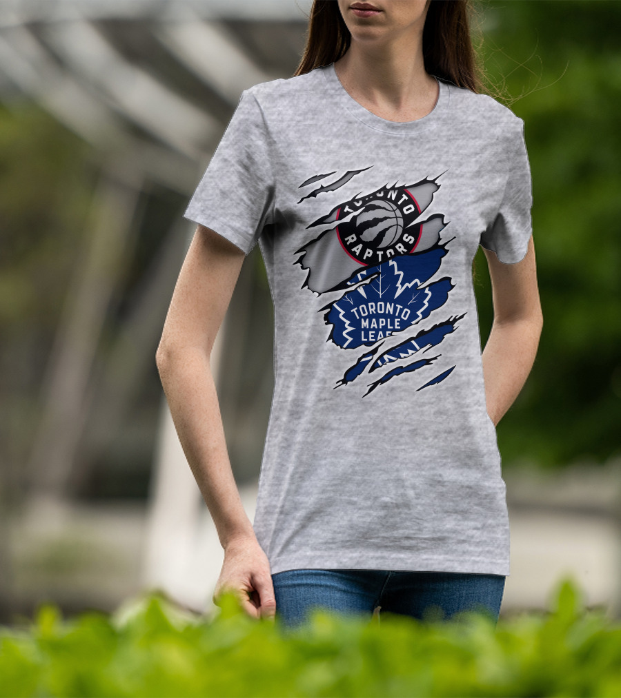 Toronto Raptors Toronto Maple Leafs Logo Mashup T-Shirt