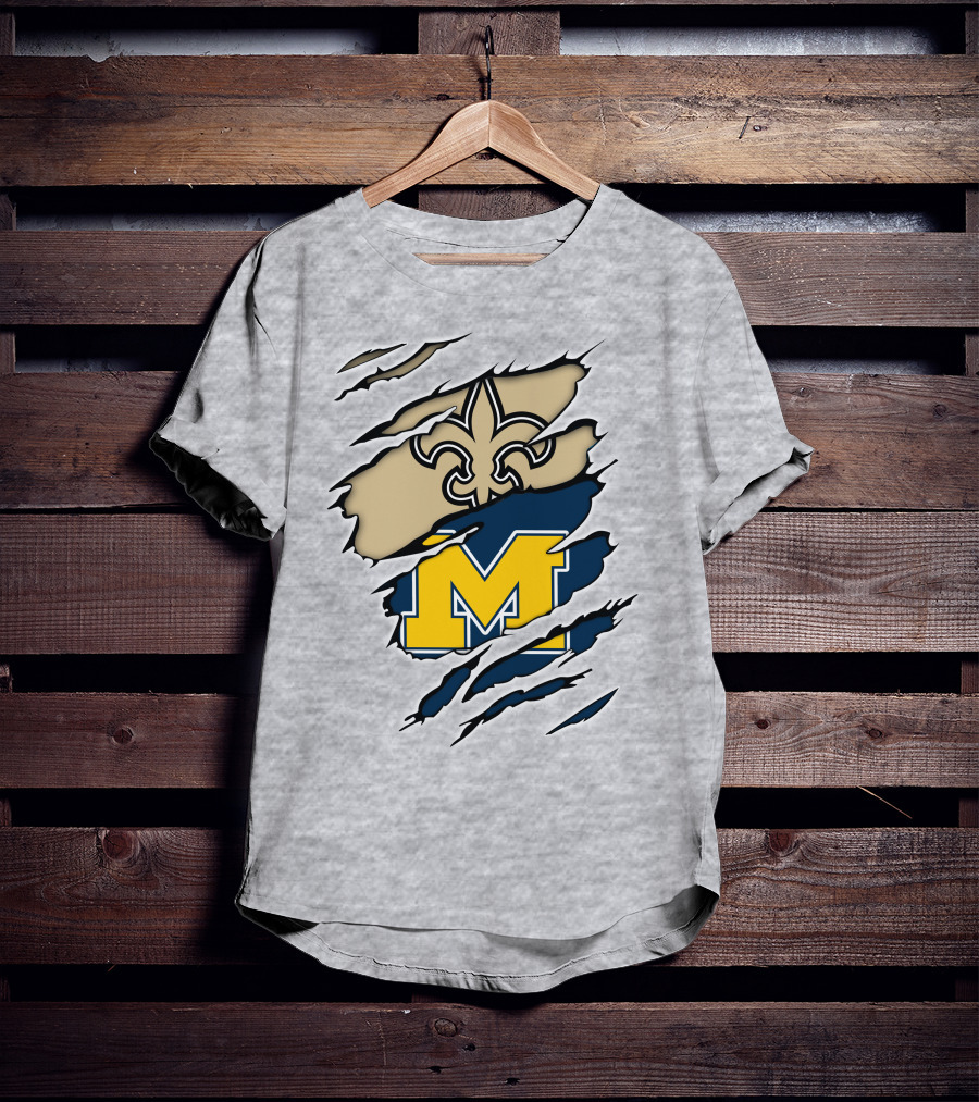 Michigan Saints Fleur-de-Lis Logo With Block M T-Shirt