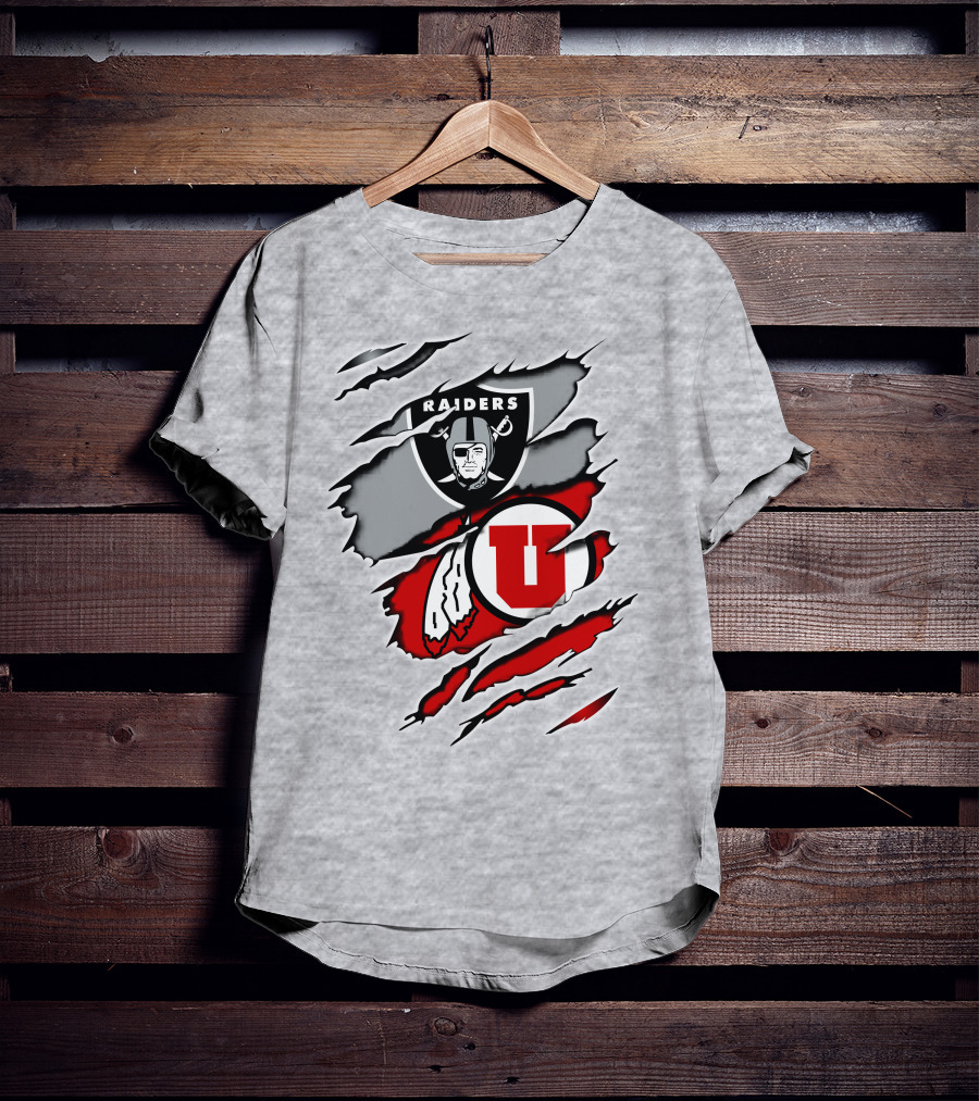 Raiders Utah Utes Collaborative Iconic Logos T-Shirt