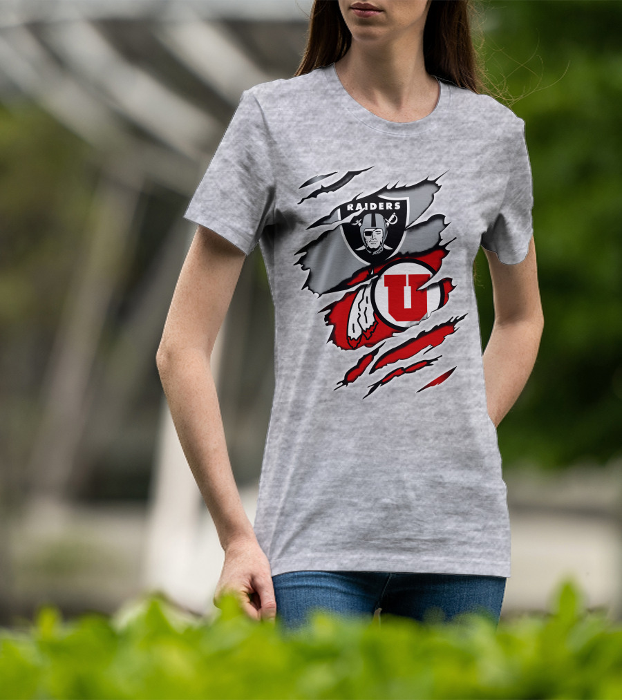 Raiders Utah Utes Collaborative Iconic Logos T-Shirt
