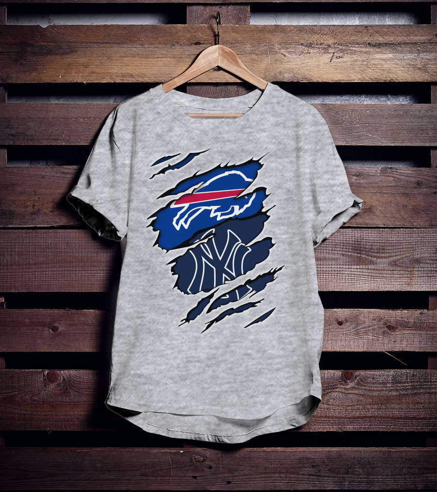 Buffalo Bills New York Yankees Ripped T-Shirt